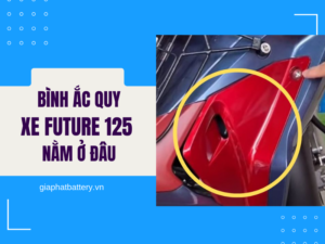 Vị trí bình ắc quy xe Future 125 nằm ở hông xe